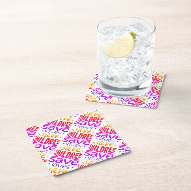 Posavasos De Papel Salven niños, salven vidas (In situ)