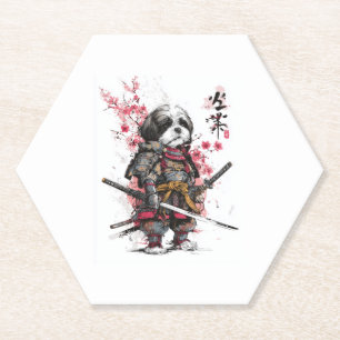 Posavasos De Papel Samurai Shih Tzu � perro guerrero épico