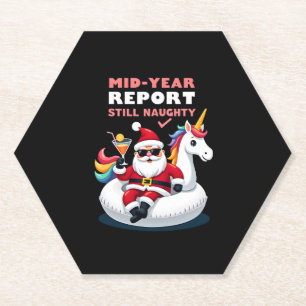 Posavasos De Papel Santa de Navidad en Julio en flotador de piscina d