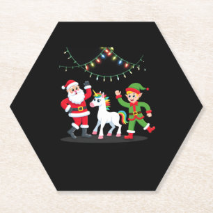 Posavasos De Papel Santa Elfo Unicornio Navidad Niños Chicos Hombres 