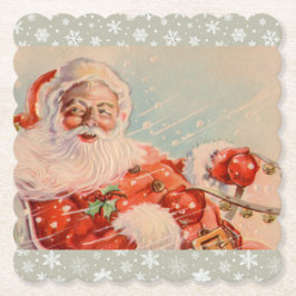 Posavasos De Papel Santas Sleigh Righ Holiday Coaster
