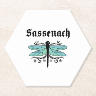 Posavasos De Papel Sassenach Dragonfly Outlander Amber Blue Gift Tee