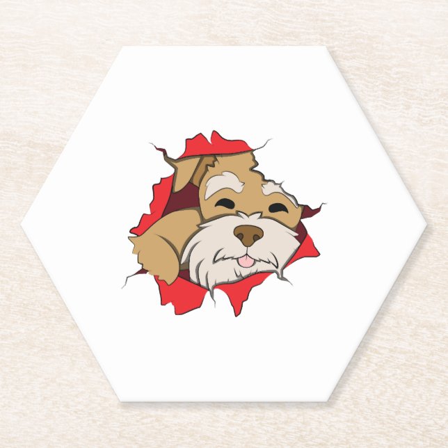 Posavasos De Papel Schnauzer en miniatura (Anverso)