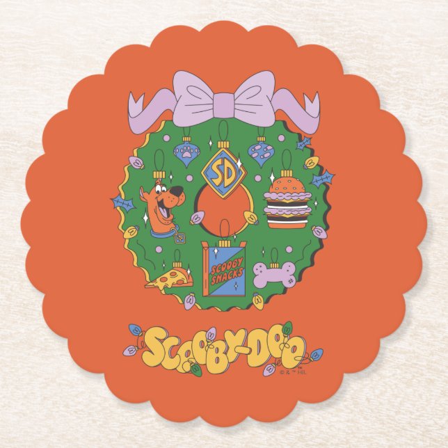 Posavasos De Papel Scooby-Doo Holiday Snack Wreath Graphic (Anverso)