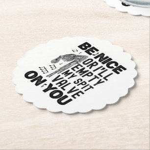 Posavasos De Papel Sé amable, vaciaré mi válvula de saliva Humor de g