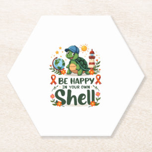 Posavasos De Papel Sé Feliz En Tu Propio Caparazón Tortuga Conciencia