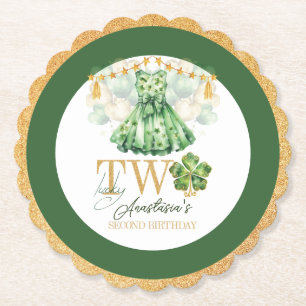 Posavasos De Papel Segundo cumpleaños Día de San Patricio personaliza