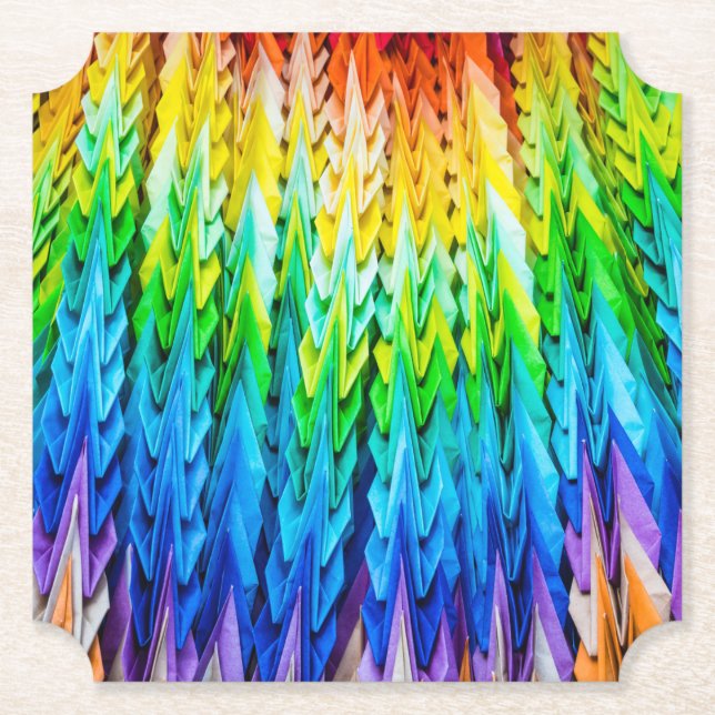 Posavasos De Papel Senbazuru o mil grúas de origami (Anverso)