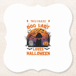 Posavasos De Papel Señora Perro Loco Ama Tumba de Calabaza de Caniche