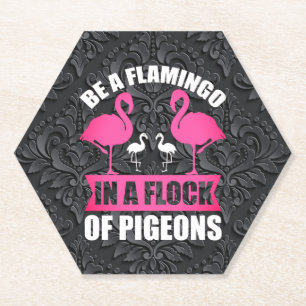 Posavasos De Papel Ser Un Flamenco En Una Bandada De Palomas