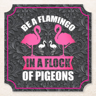 Posavasos De Papel Ser Un Flamenco En Una Bandada De Palomas