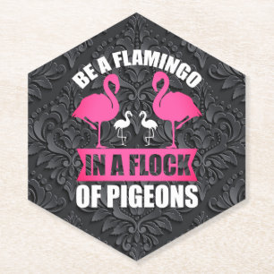 Posavasos De Papel Ser Un Flamenco En Una Bandada De Palomas