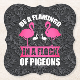 Posavasos De Papel Ser Un Flamenco En Una Bandada De Palomas