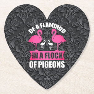 Posavasos De Papel Ser Un Flamenco En Una Bandada De Palomas