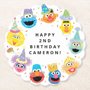 Posavasos De Papel Sésamo Street Pals Confetti Cumpleaños