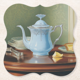 Posavasos De Papel Set de escoria de estilo Art Nouveau de Teapot