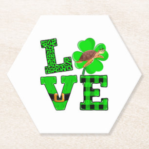 Posavasos De Papel Shamrock Verde Cuadros Amor Tortuga Marina San Pat