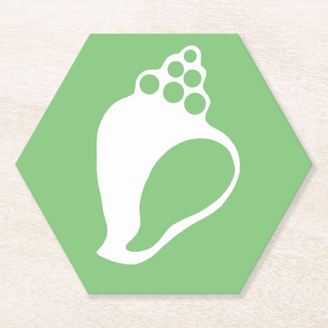 Posavasos De Papel Shell verde (Anverso)