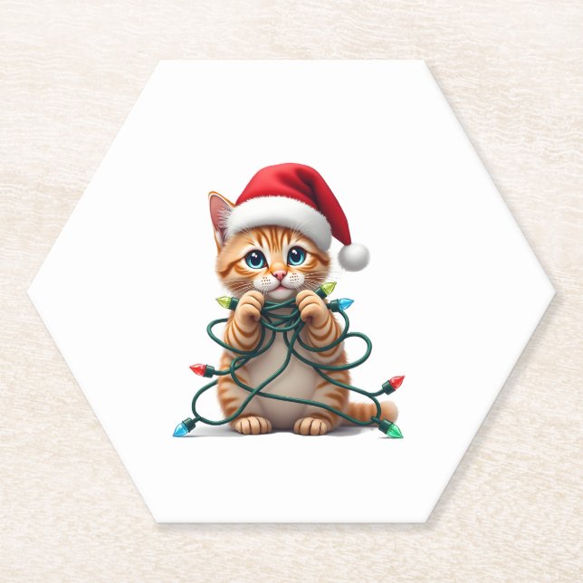 Posavasos De Papel Siamese Cat Christmas V-Neck (1) (Anverso)