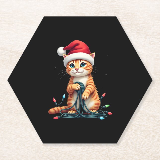 Posavasos De Papel Siamese Cat Christmas V-Neck (1) (Anverso)