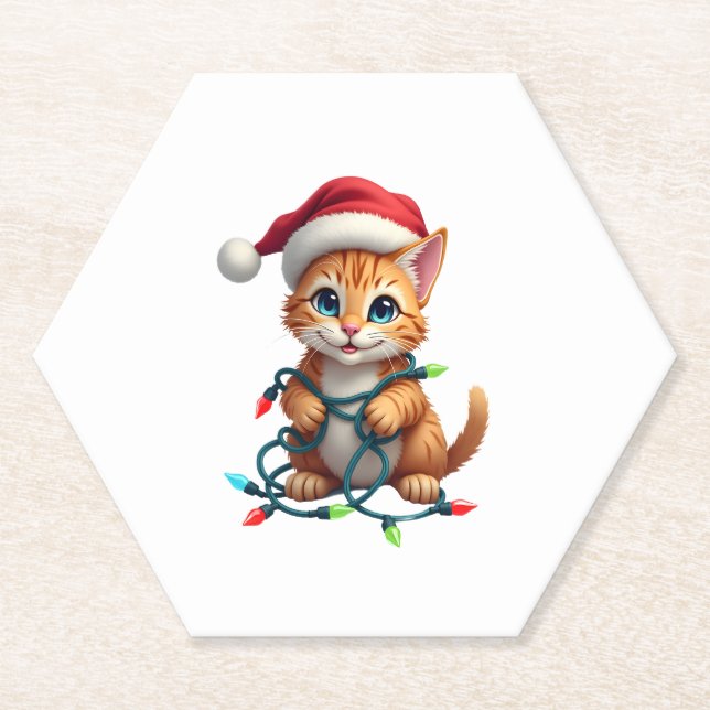 Posavasos De Papel Siamese Cat Christmas V-Neck (3) (Anverso)