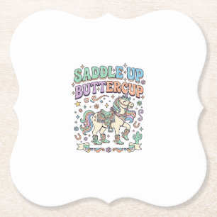 Posavasos De Papel Silla de unicornio Buttercup Kawaii Tipografía Des