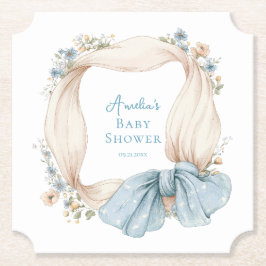 Posavasos De Papel Silly Goose Blue Floral Paper Coaster