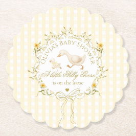 Posavasos De Papel Silly Goose Gender neutral Yellow Baby Shower