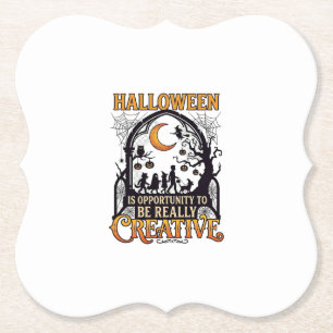 Posavasos De Papel Silueta Creativa de Halloween Niños Luna Creciente