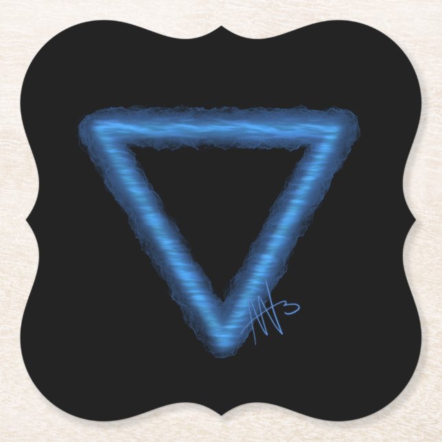 Posavasos De Papel Símbolo de alquimia de elemento de agua ondulada (Anverso)