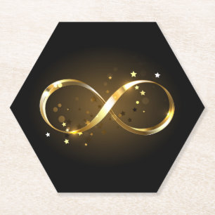 Posavasos De Papel Símbolo de infinito dorado