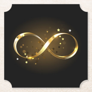 Posavasos De Papel Símbolo de infinito dorado