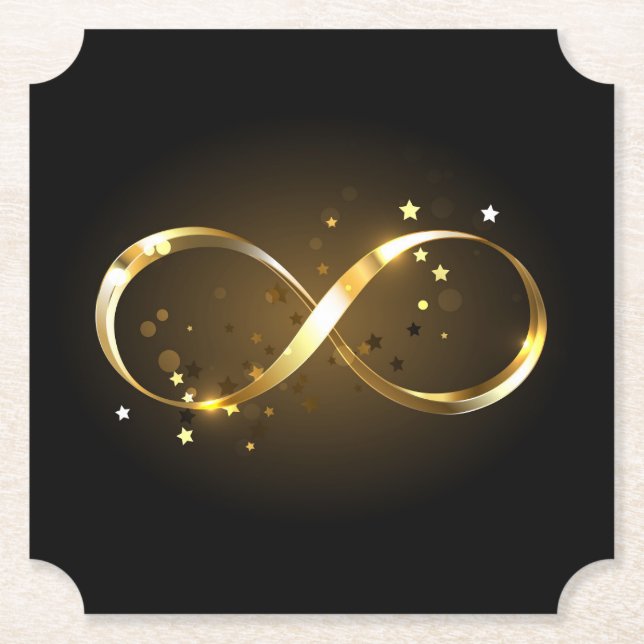 Posavasos De Papel Símbolo de infinito dorado (Anverso)