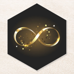 Posavasos De Papel Símbolo de infinito dorado