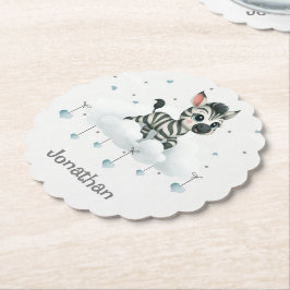 Posavasos De Papel Simple cute little cartoon zebra