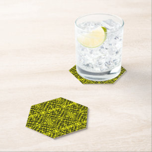 Posavasos De Papel Simple Garabato   Teselado Espejo   Amarillo  