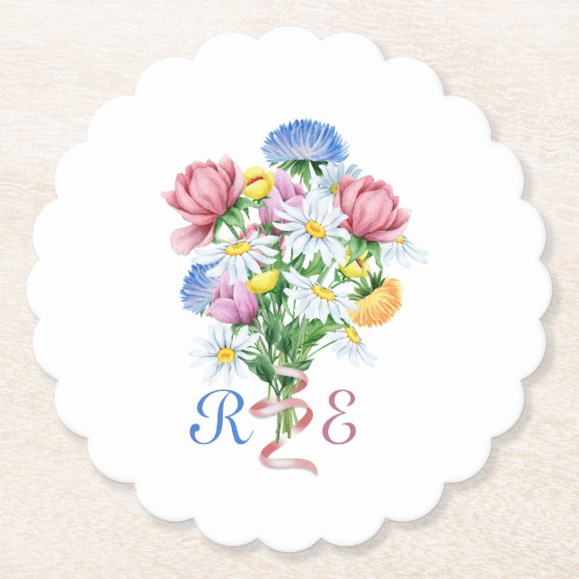 Posavasos De Papel Simple Garden Spring Daisy Wildflower Minimal (Anverso)
