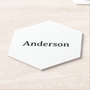 Posavasos De Papel Simple Profesional Negocio 4" x 4" Hexágono