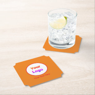 Posavasos De Papel Simple y minimalista logotipo personalizado elegan