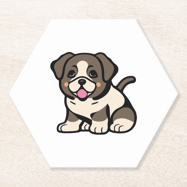 Posavasos De Papel Simplemente lindo perro Copiar Copiar Copiar Copia (Anverso)