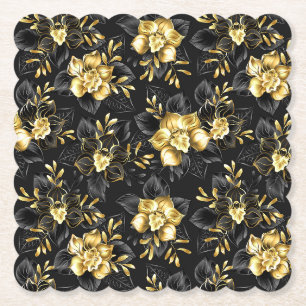 Posavasos De Papel Sin costuras con orquídeas de joyería
