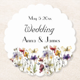 Posavasos De Papel Sinfonía de flores silvestres: Arte vibrante en ac