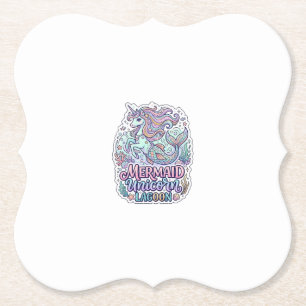 Posavasos De Papel Sirena Unicornio Laguna Unicornio Diseño Gráfico Z