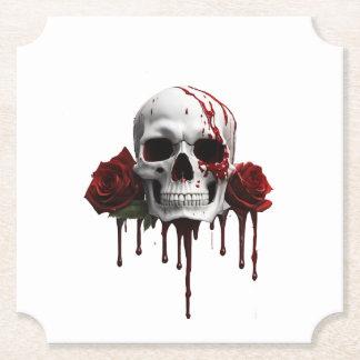 Posavasos De Papel SKULL y ROSAS