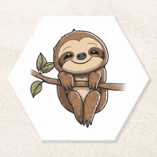 Posavasos De Papel Slote Cute Sloth Personalizado