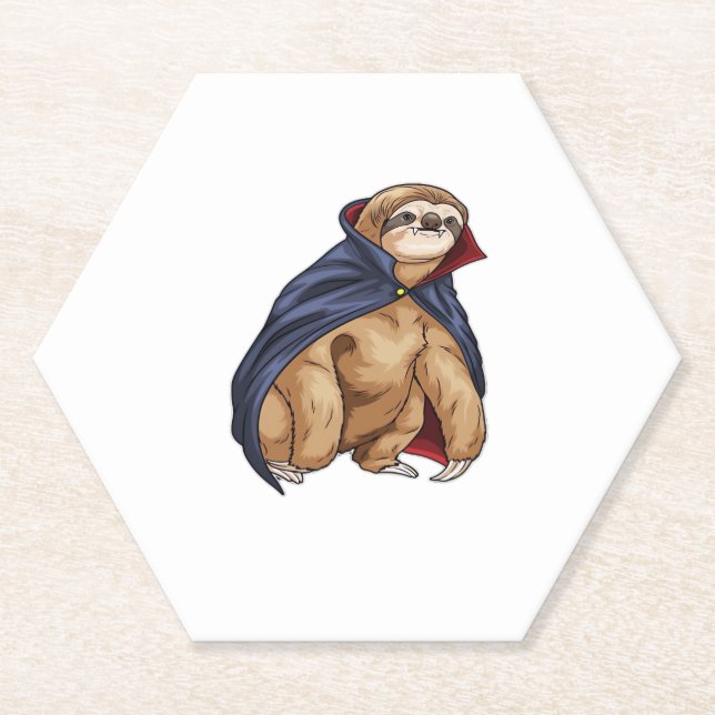 Posavasos De Papel Sloth Halloween Vampire Classic T-Shirt (Anverso)