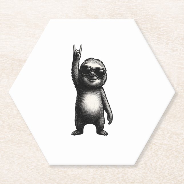 Posavasos De Papel Sloth Rocking Dance (Anverso)