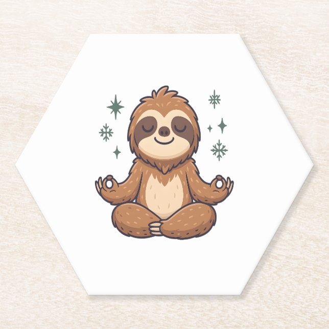Posavasos De Papel Sloth Yoga Sloth (Anverso)