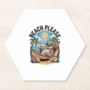 Posavasos De Papel Slots con helado playa de verano, por favor