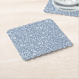 Posavasos De Papel Smokey Blue con notas musicales bailando